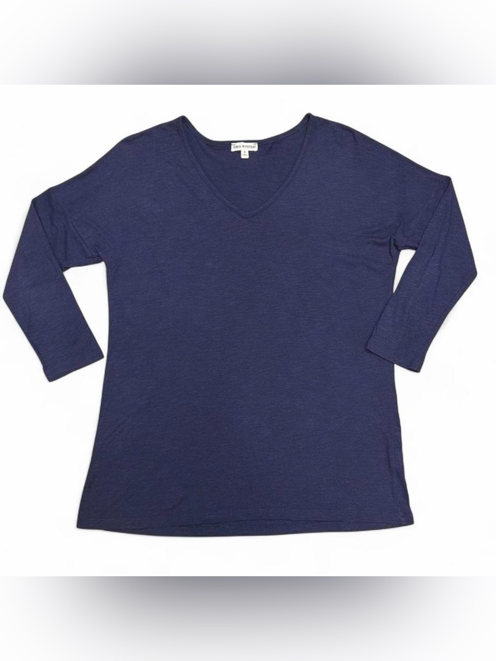 Zenana Outfitters Navy V-Neck 3/4 Sleeve Top